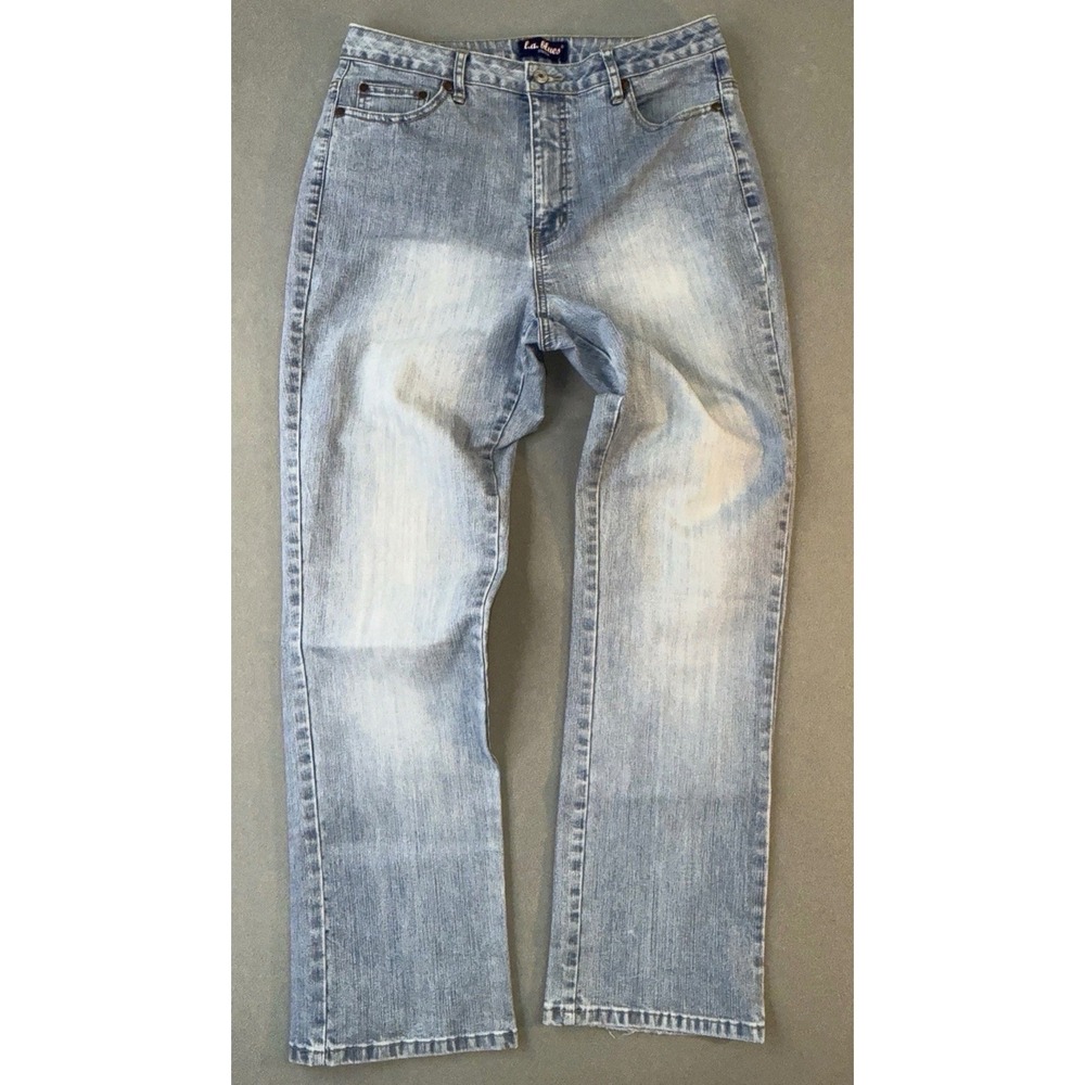 L.A. Blues Women Light Wash Straight Leg Stretch Denim Jeans Sz 12 Vintage Style